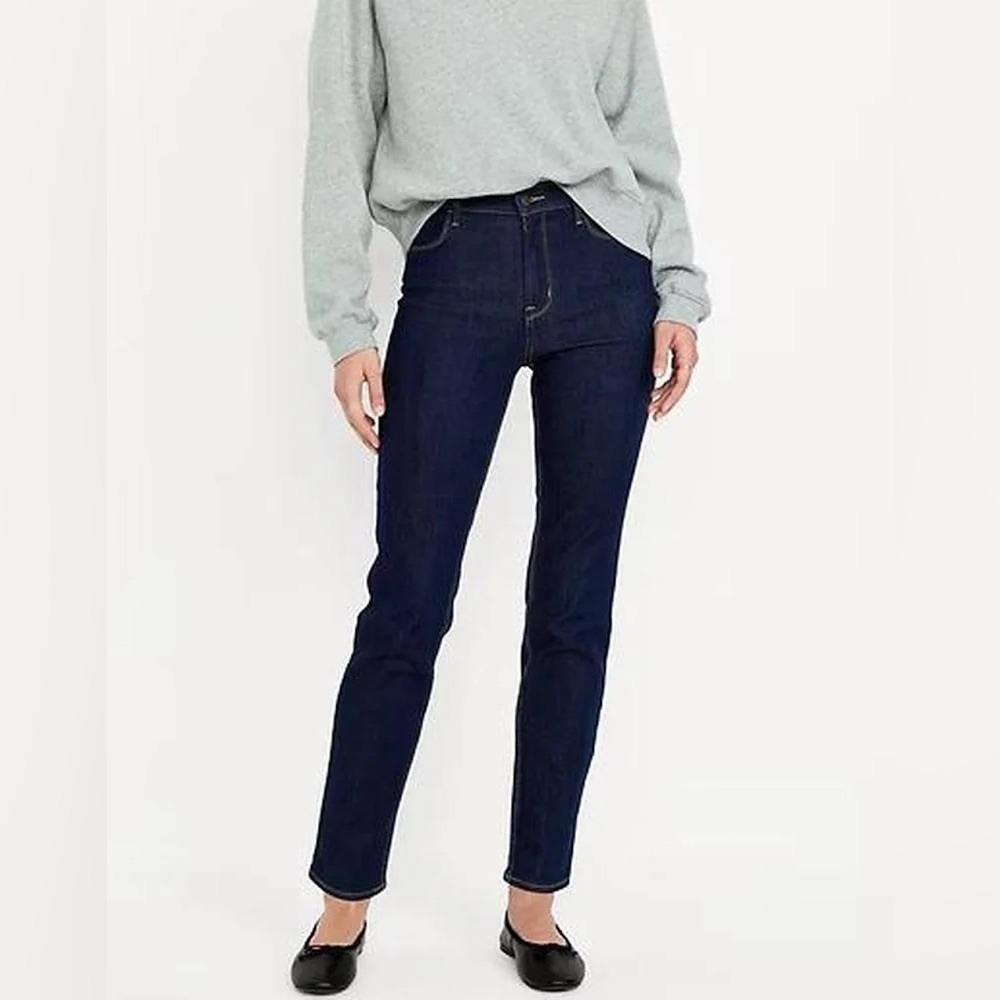 NWOT Old Navy High-Waisted Wow Straight Ankle Jeans Size 12